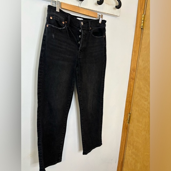 Pistola Black High Rise Straight Ankle Hidden Button Fly Jeans - Picture 8 of 9